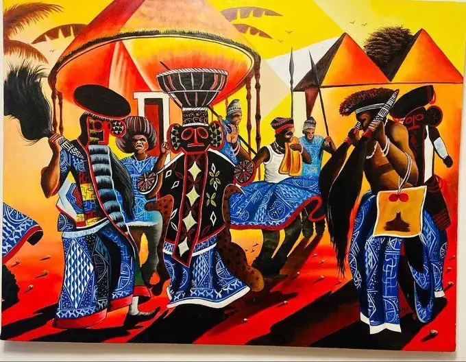Grassfields culture, painted by @GraffiPikin